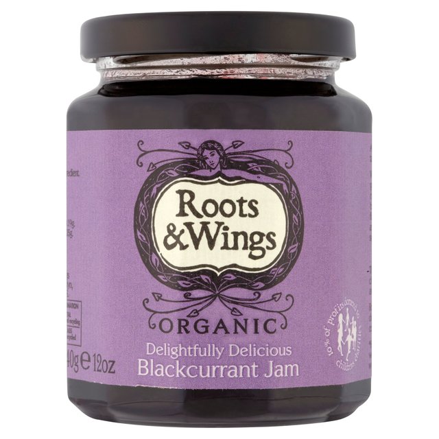 Roots & Wings Organic Blackcurrant Jam 340g Botiga