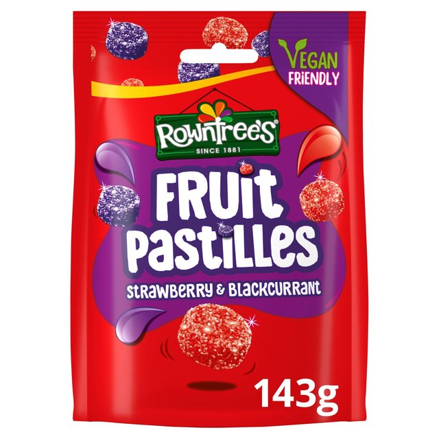 Rowntree's Fruit Pastilles Strawberry & Blackcurrant Sweets Sharing Bag 143g Botiga