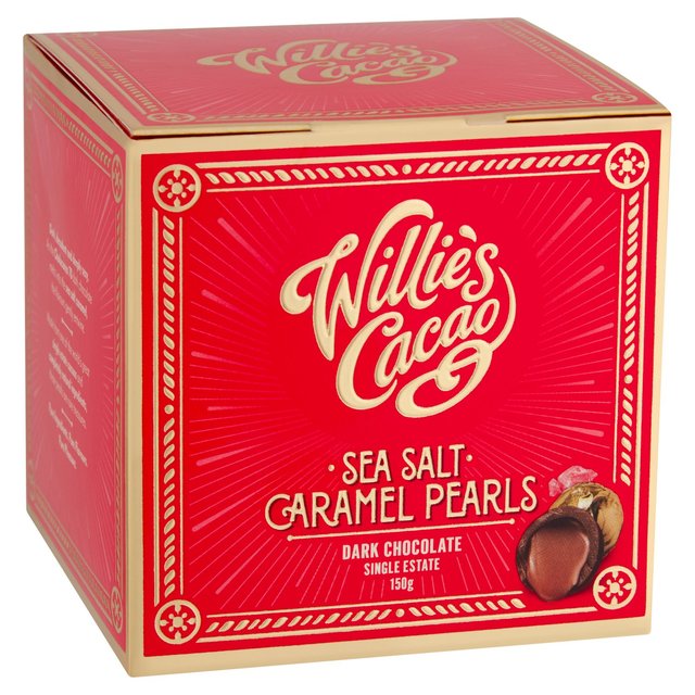 Willie's Cacao Dark Chocolate Sea Salt Caramel Black Pearls 150g Botiga