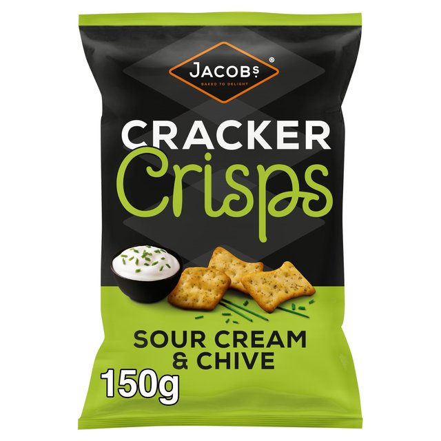 Jacob's Cracker Crisps Sour Cream & Chive Snacks Sharing Bag 150g Botiga