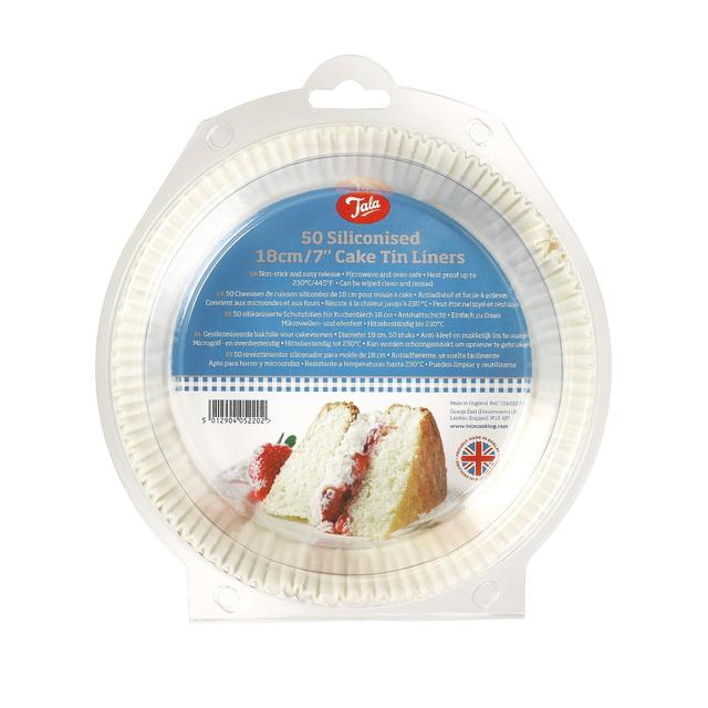 Tala 50 Non-stick Cake Baking Tin Liners 18cm 50 per pack Botiga