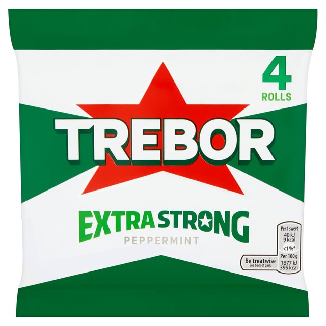 Trebor Extra Strong Peppermint Mint Rolls 4 x 41.3g Botiga