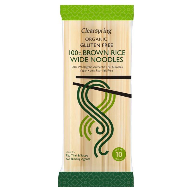 Clearspring Organic Gluten Free 100% Brown Rice Wide Noodles 200g Botiga
