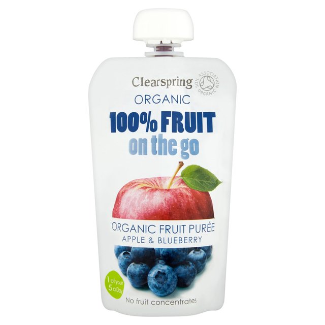 Clearspring Organic Fruit Puree Apple & Blueberry 120g Botiga