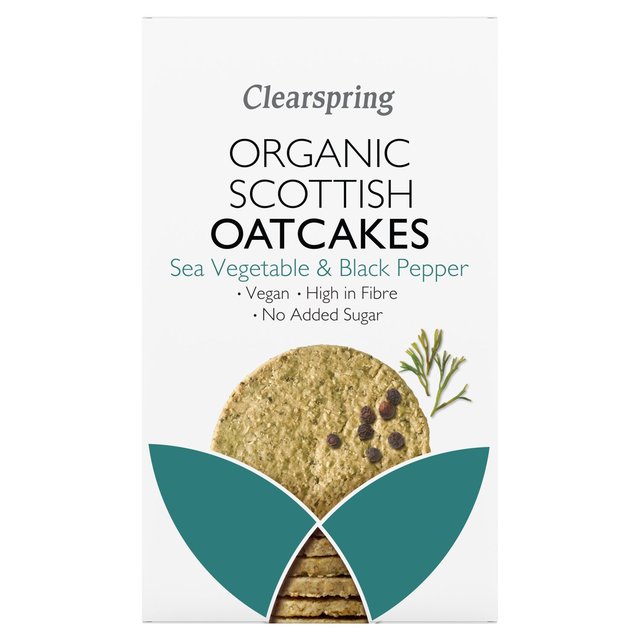 Clearspring Organic Sea Vegetable & Black Pepper Oatcakes 200g Botiga