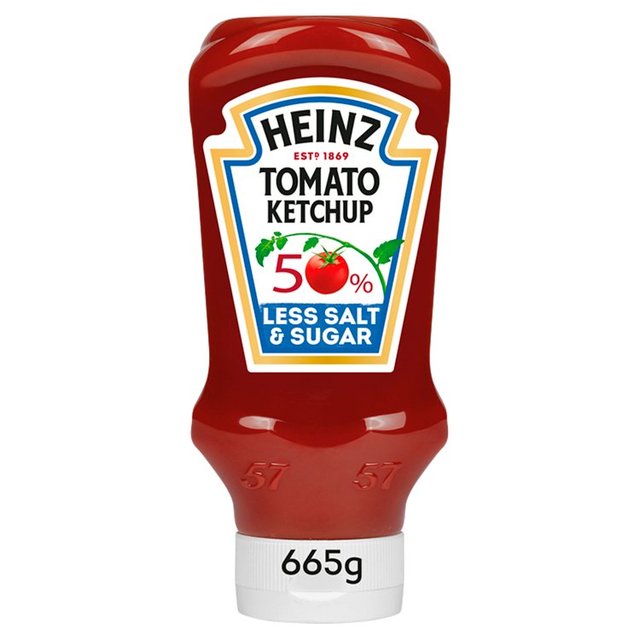 Heinz Tomato Ketchup 50% Less Sugar & Salt 665g Botiga