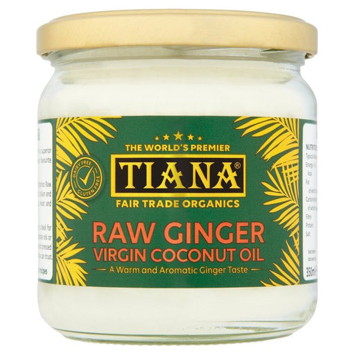 Tiana Fair Trade Raw Ginger Virgin Coconut Oil 350ml Botiga