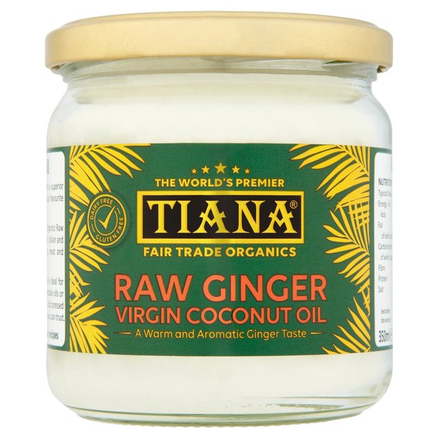 Tiana Fair Trade Raw Ginger Virgin Coconut Oil 350ml Botiga