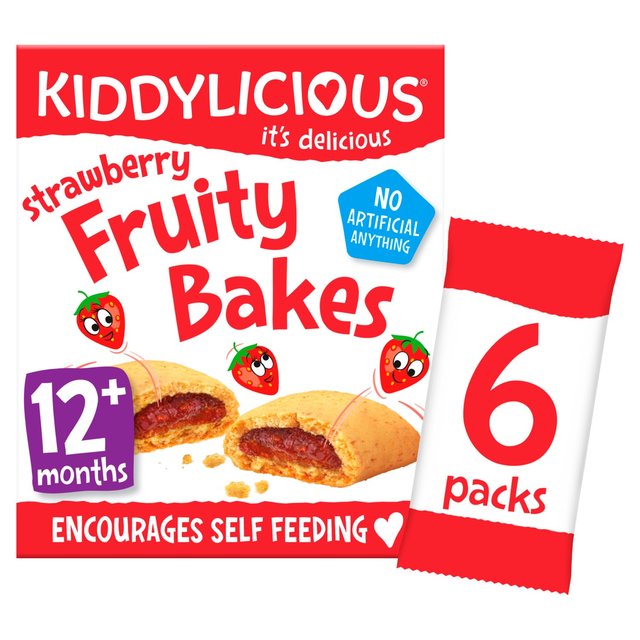 Kiddylicious Strawberry Fruity Bakes Baby Snacks Multi 6 x 22g Botiga