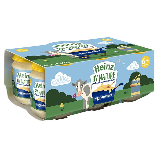 Heinz By Nature Egg Custard Jars Baby Food 6+ Months 6 x 120g Botiga