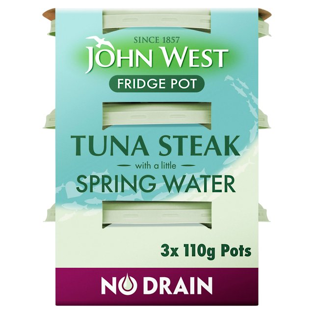 John West No Drain Fridge Pot Tuna Steak In Spring Water 3 x 110g Botiga