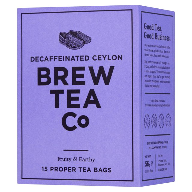 Brew Tea Co CO2 Decaffeinated Tea Bags 15 per pack Botiga