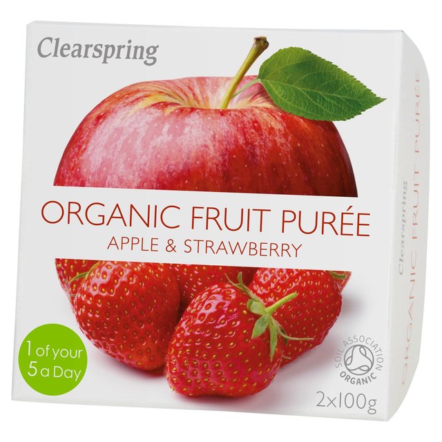 Clearspring Organic Apple & Strawberry Puree 2 x 100g Botiga