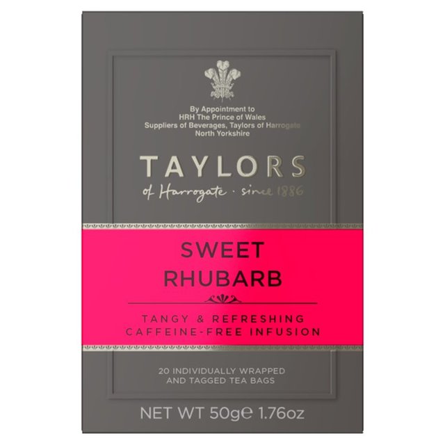 Taylors Sweet Rhubarb Teabags 20 per pack Botiga