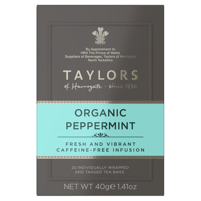 Taylors Organic Peppermint Teabags 20 per pack Botiga