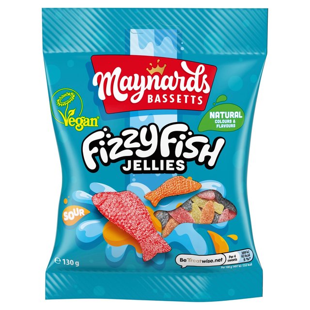 Maynards Bassetts Fizzy Fish Sweets Bag 130g Botiga
