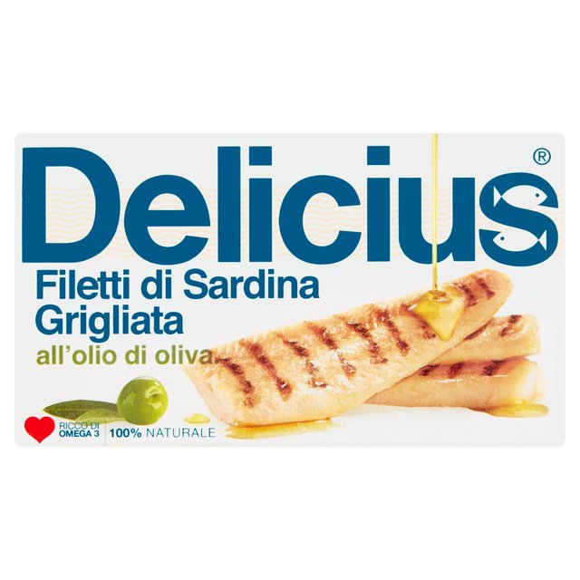 Delicius Grilled Sardine Fillets in Olive Oil 90g Botiga