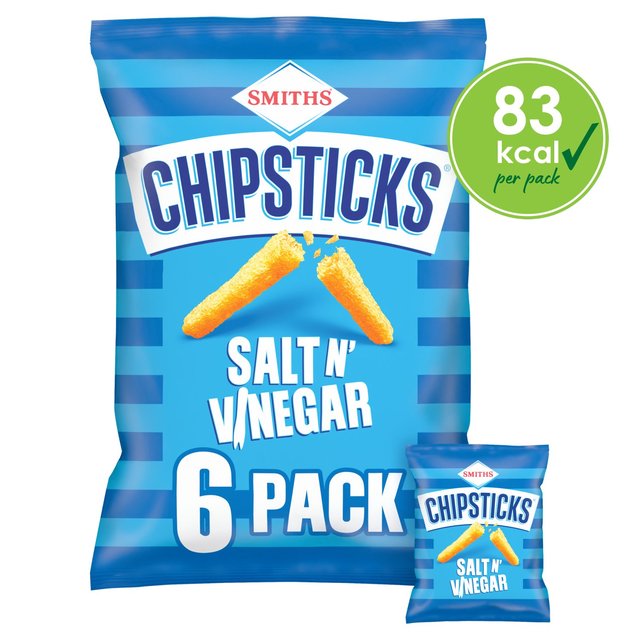 Smiths Chipsticks Salt & Vinegar Multipack Snacks 6 per pack Botiga