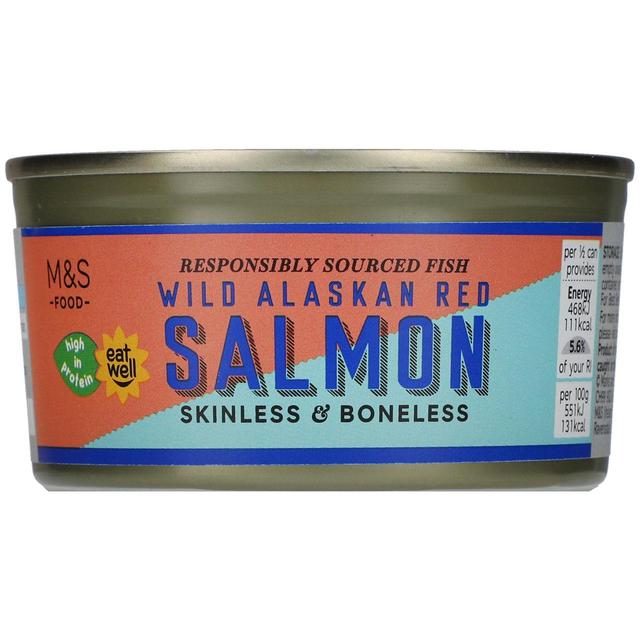 M&S Wild Alaskan Red Salmon Skinless & Boneless 170g Botiga