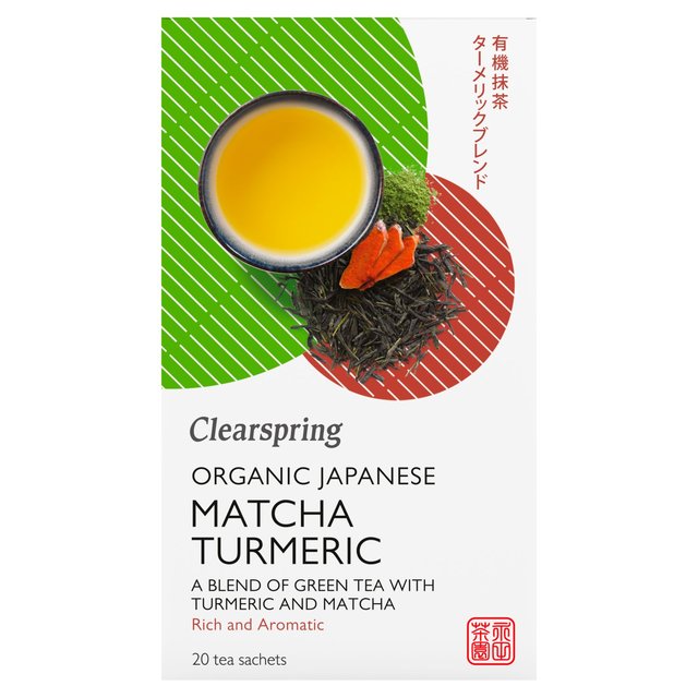 Clearspring Organic Japanese Matcha Turmeric Green Tea Teabags 20 per pack Botiga
