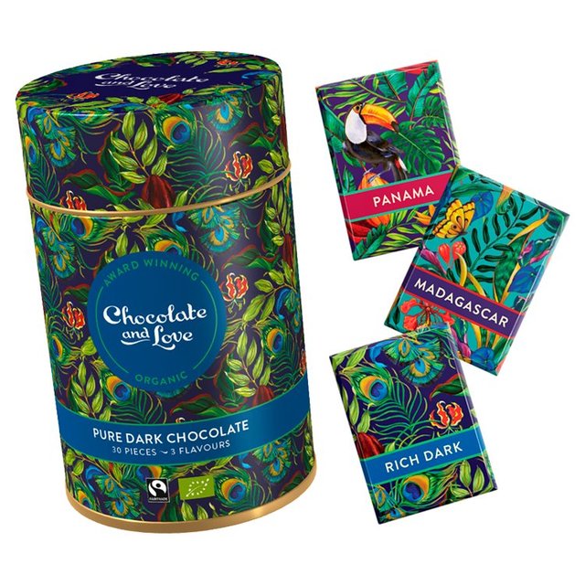 Chocolate and Love Rich Dark Tin Mixed Napolitains 165g Botiga