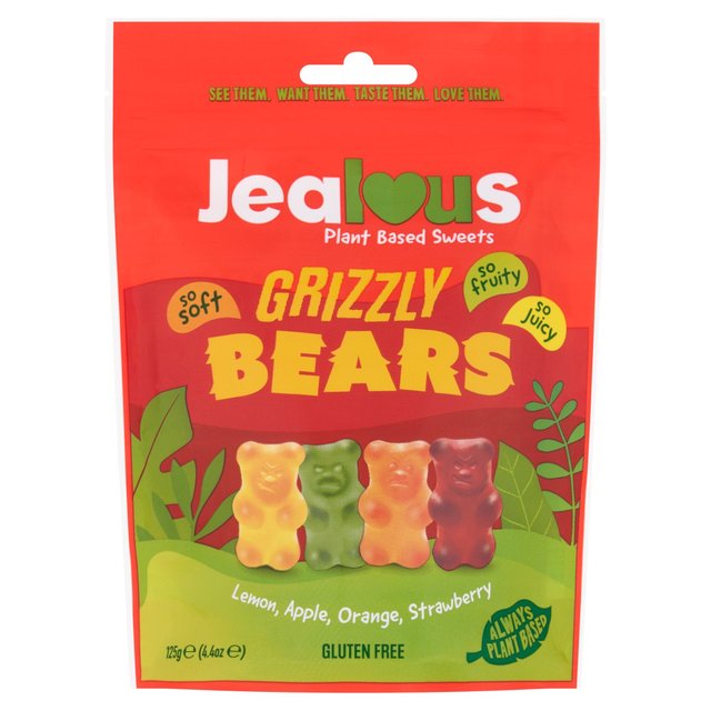 Jealous Sweets Grizzly Bears Plant-based Gummy Sweets 125g Botiga