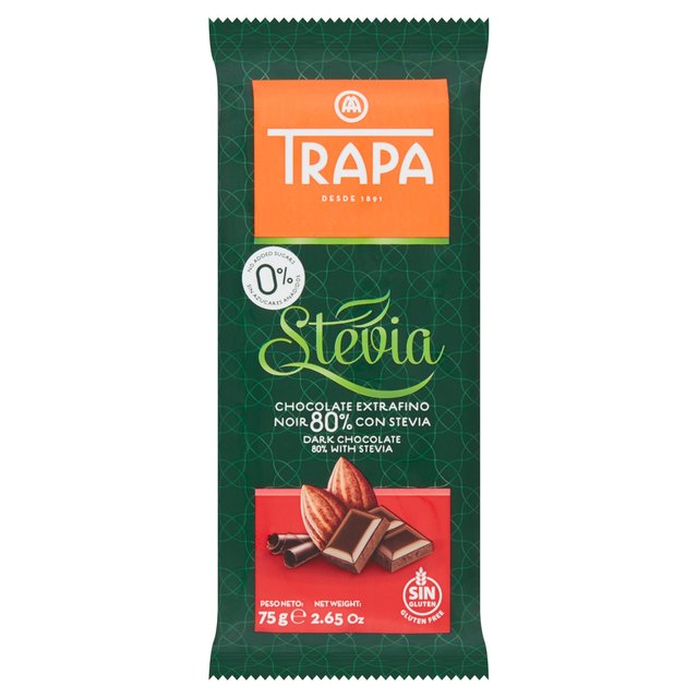 Trapa Dark Chocolate 80% with Stevia 75g Botiga