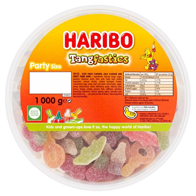 Haribo Tangfastics Sweets Tub 1kg Botiga