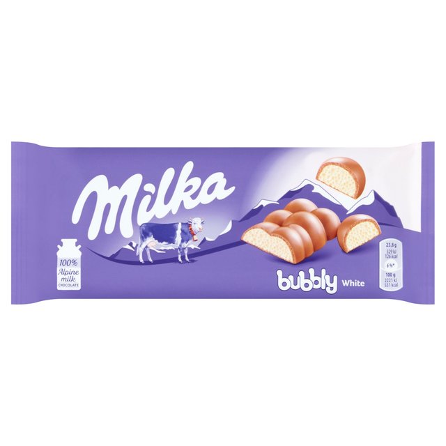 Milka Bubbly White Chocolate Bar 95g Botiga