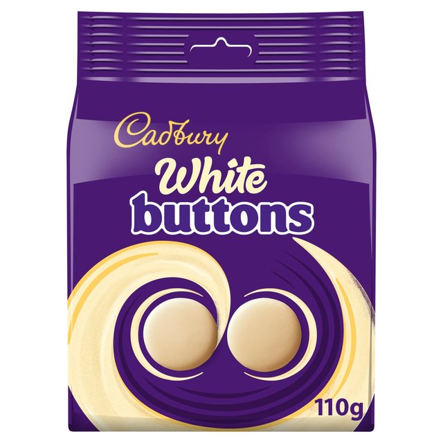 Cadbury White Chocolate Buttons Bag 110g Botiga