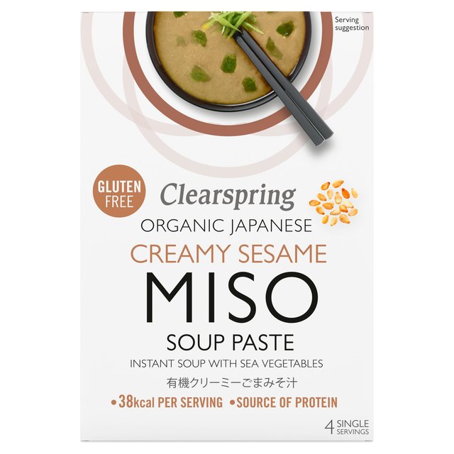 Clearspring Organic Japanese Creamy Sesame Instant Miso Soup Paste 4 x 15g Botiga