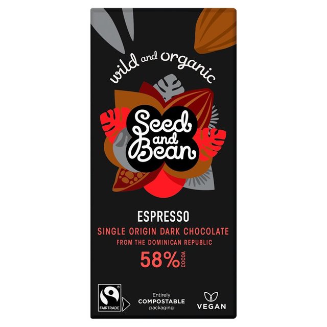 Seed & Bean Organic Dark Chocolate Bar 58% Espresso 85g Botiga