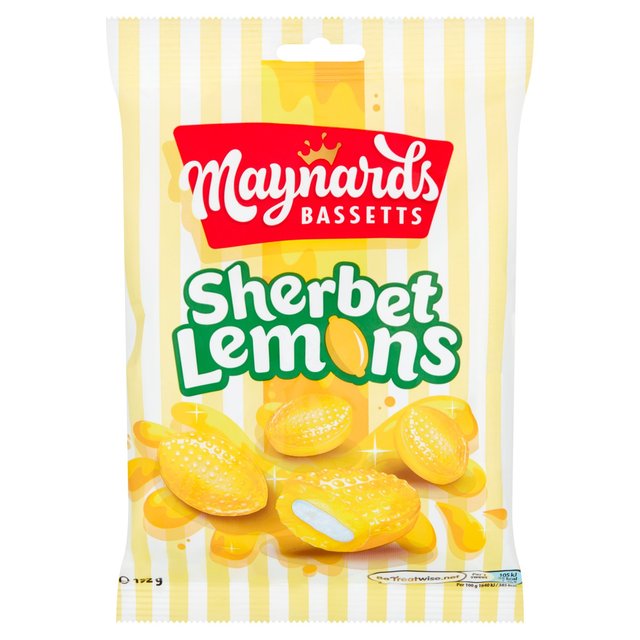 Maynards Bassetts Sherbet Lemons Sweets Bag 192g Botiga