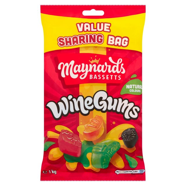 Maynards Bassetts Wine Gums Sharing Sweets Bag 1kg Botiga