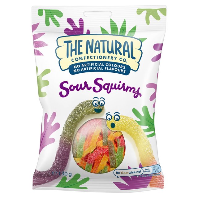 The Natural Confectionery Co. Sour Squirms Sweets Bag 130g Botiga