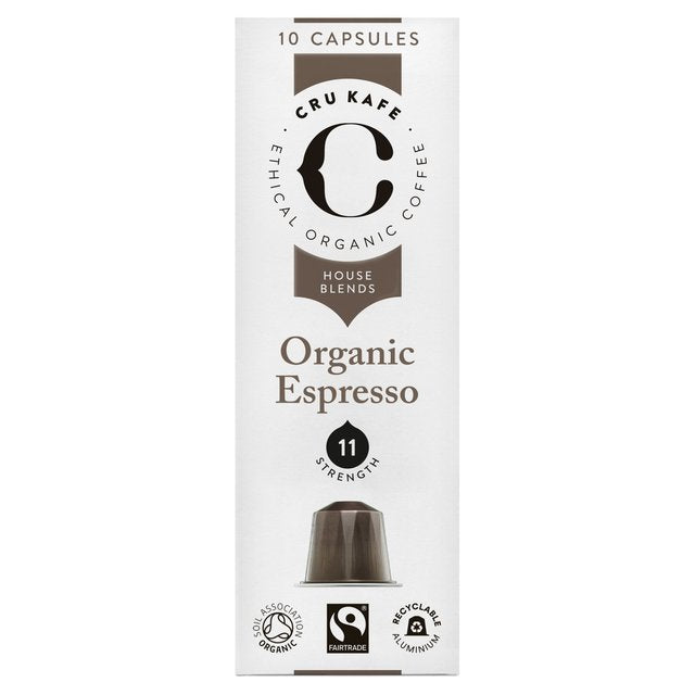 CRU Kafe Organic Espresso Blend Nespresso Compatible Capsules 10 per pack Botiga