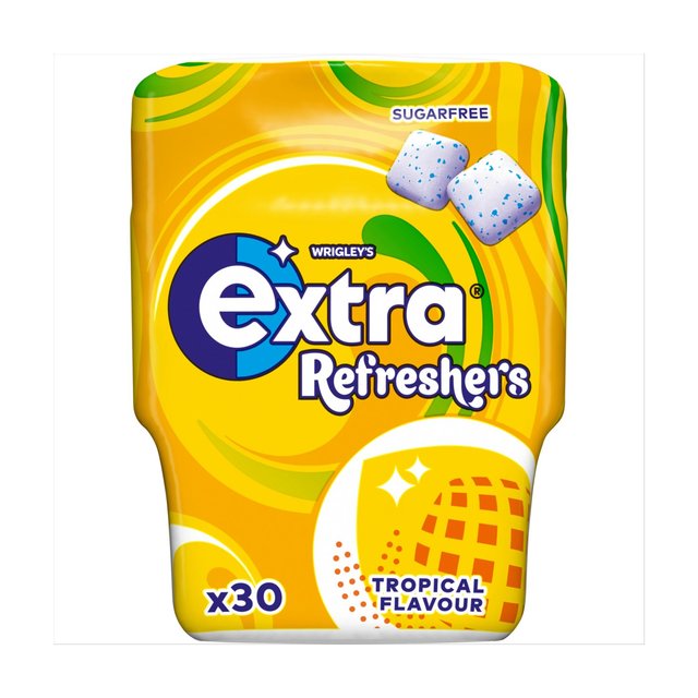 Extra Refreshers Tropical Flavour Sugarfree Chewing Gum Bottle 30 Pieces 67g Botiga