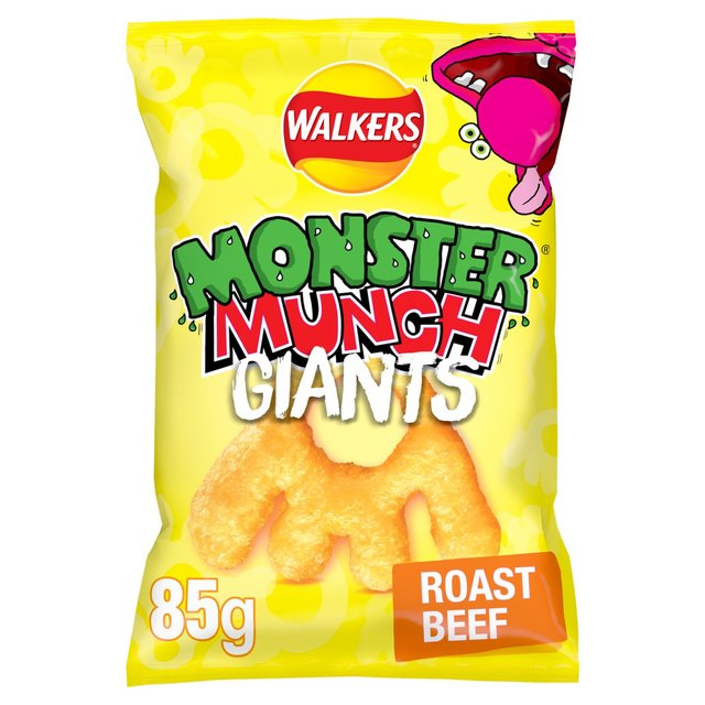 Walkers Monster Munch Giants Roast Beef Sharing Bag Snacks 85g Botiga