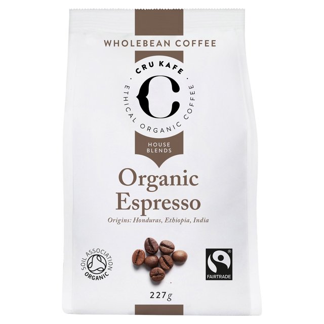 CRU Kafe Organic Fairtrade Espresso Coffee Beans 227g Botiga