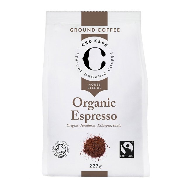 CRU Kafe Organic Fairtrade Espresso Ground Coffee 227g Botiga