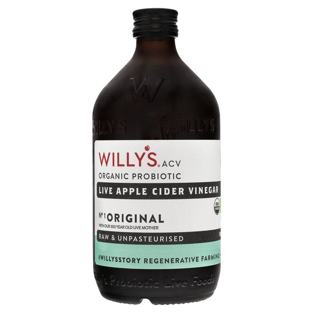 Willy's Organic Live Apple Cider Vinegar with 'The Mother' 500ml Botiga