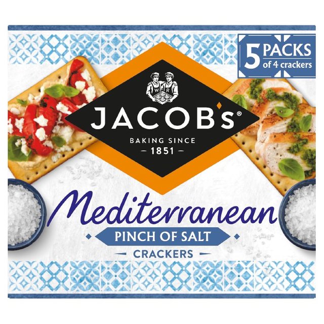 Jacob's Mediterranean Pinch of Salt Crackers 5 x 38g Botiga