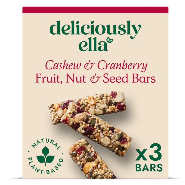 Deliciously Ella Cashew & Cranberry Bars 3 per pack Botiga