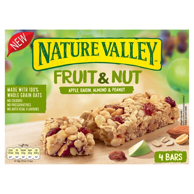 Nature Valley Fruit & Nut Cereal Bars Apple & Almonds 4 x 30g Botiga