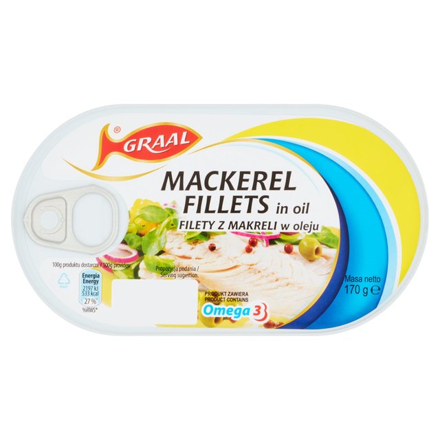 Graal Mackerel Fillets in Oil 170g Botiga