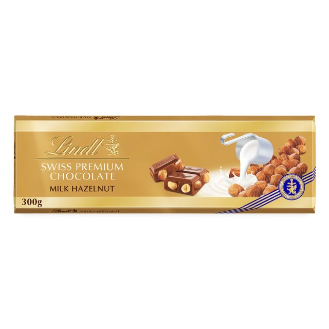 Lindt Gold Bar Milk Chocolate & Hazelnut 300g Botiga