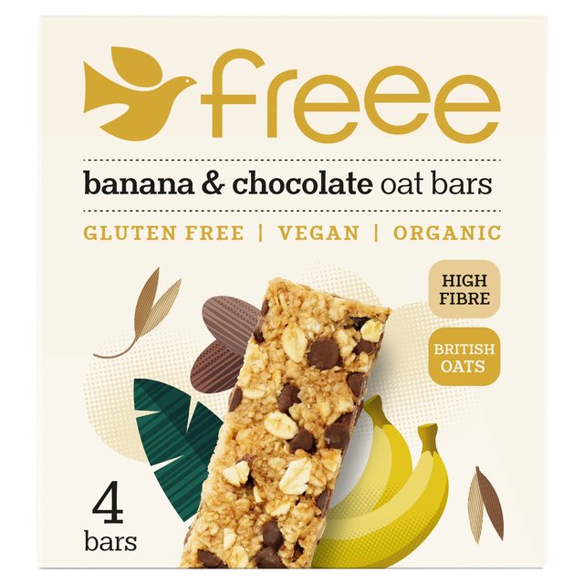 Freee Organic Gluten Free Choc Chip & Banana Oat Bars 4 x 35g Botiga