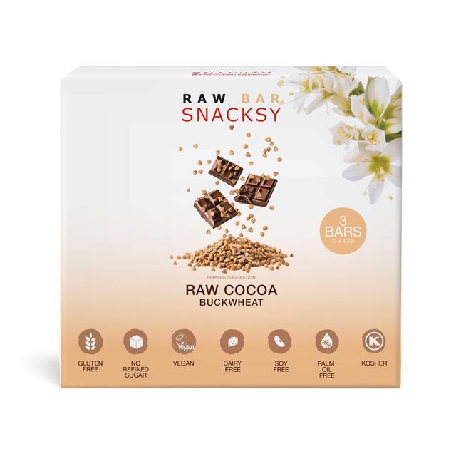 Snacksy Raw Chocolate Buckwheat 3 x 40g Botiga