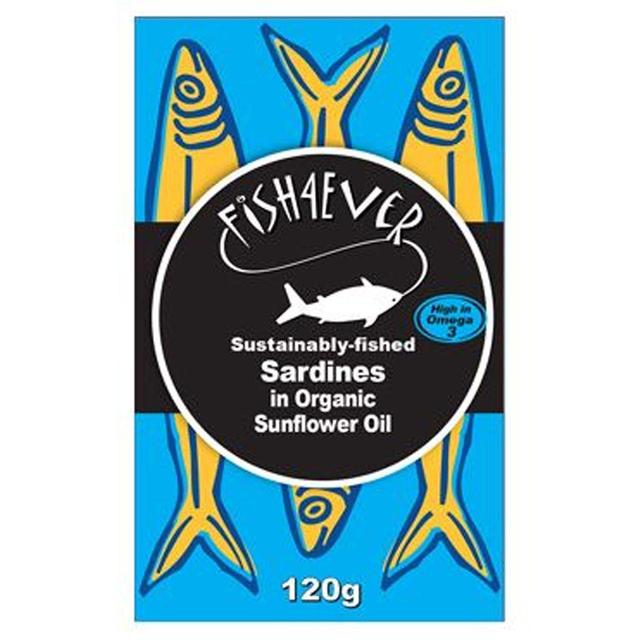 Fish 4 Ever Whole Sardines in Organic Sunflower Oil 120g Botiga