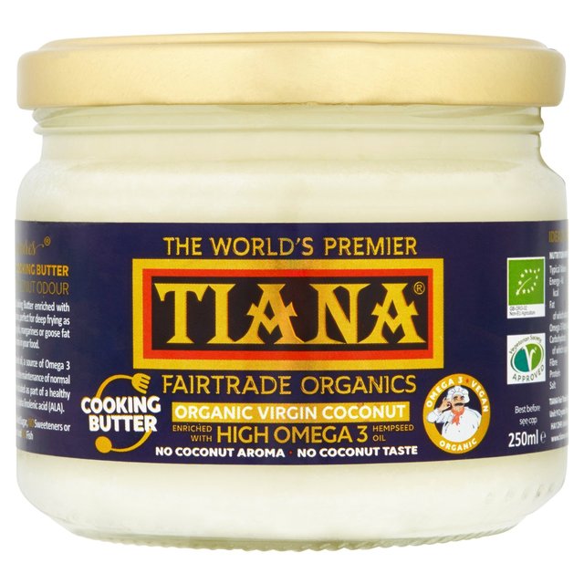 TIANA Omega 3 Organic Coconut Cooking Butter 250ml Botiga